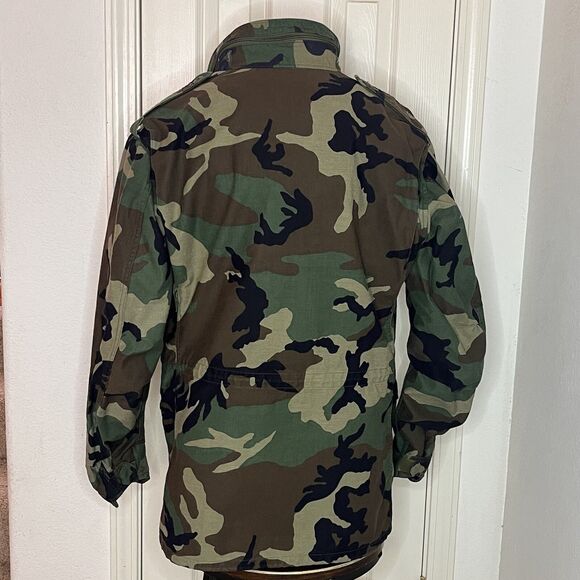 US Army Cold Weather Camouflage Field Coat Size Large Long With Hood - Picture 3 of 8